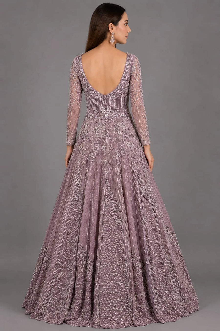 embellished lavender gown