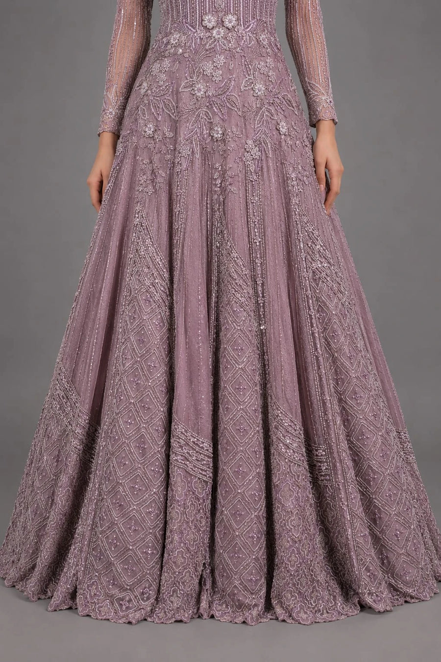 embellished lavender gown
