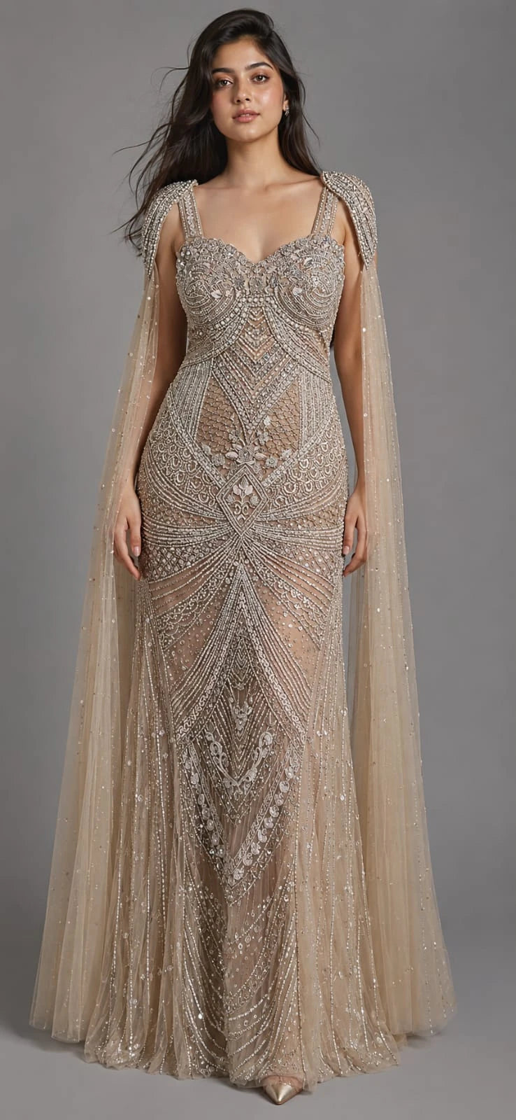 floor length gold gown