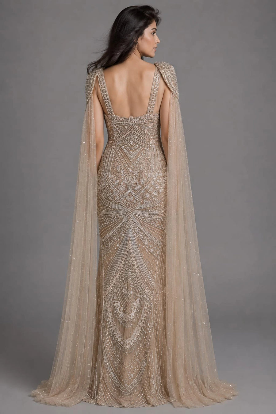 floor length gold gown