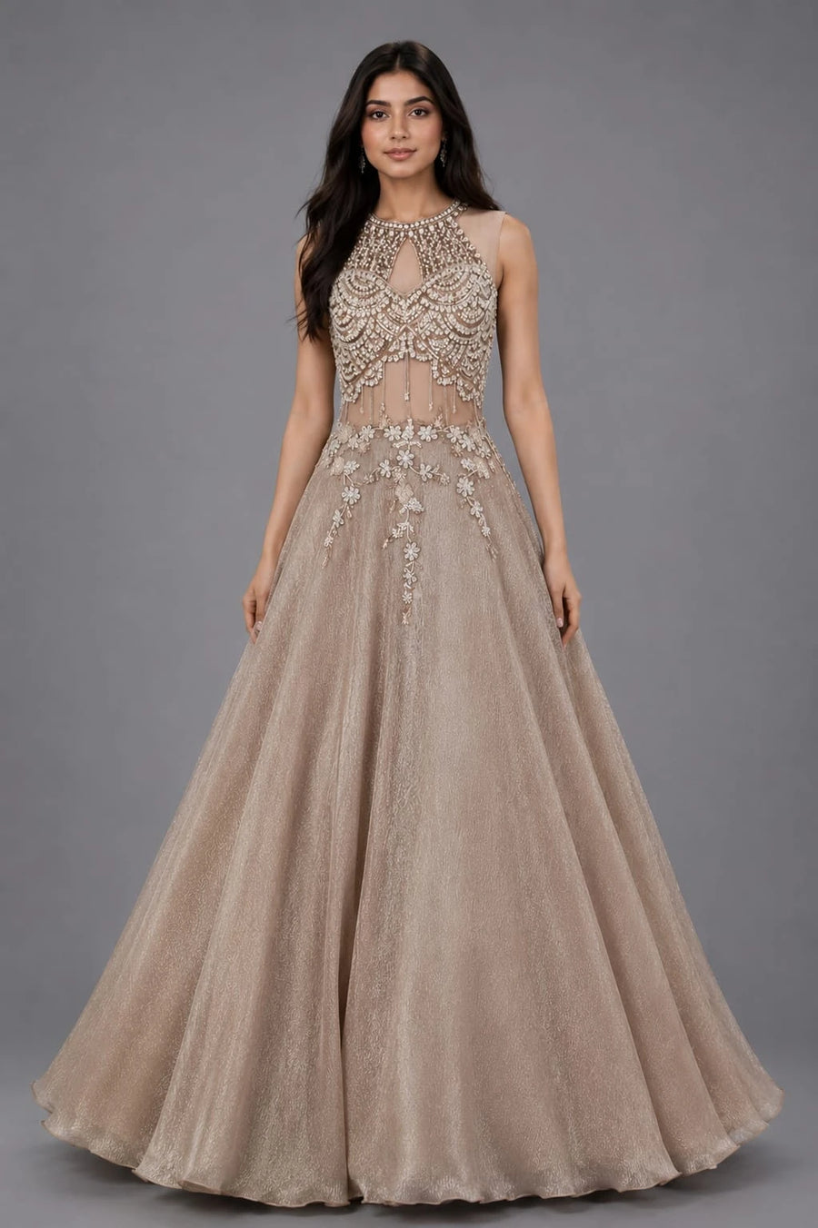 pink gown