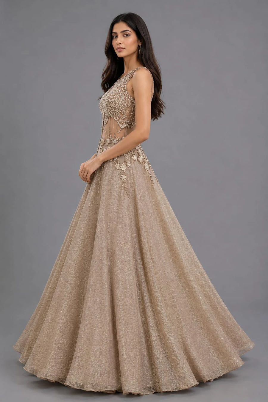 pink gown