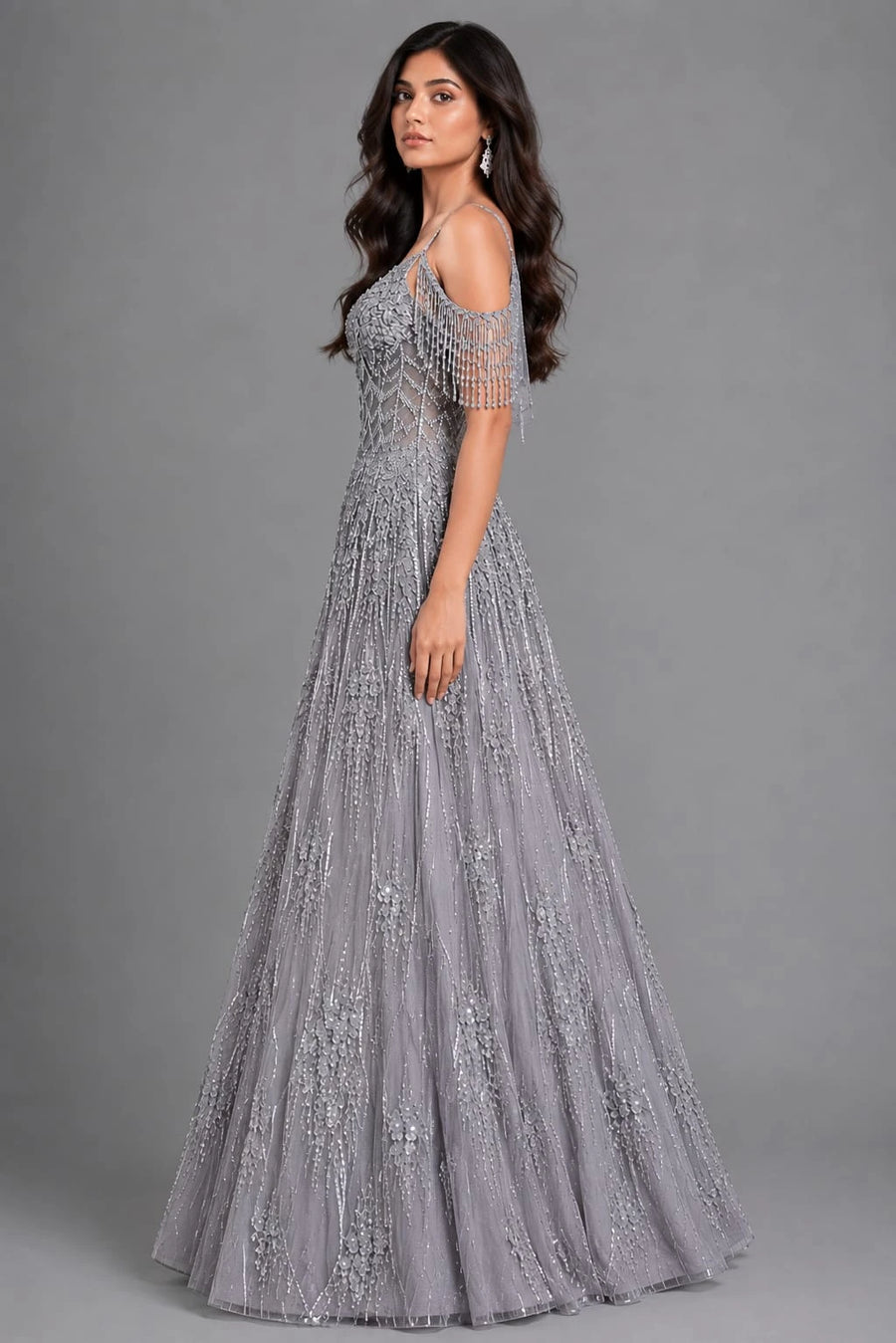 grey gown