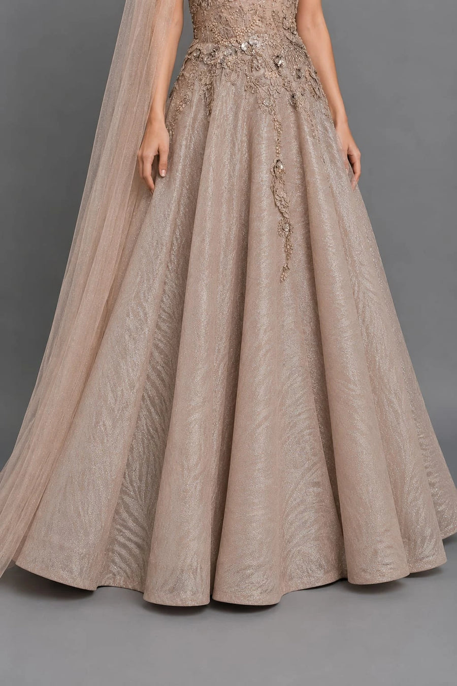 Gold party wear gown