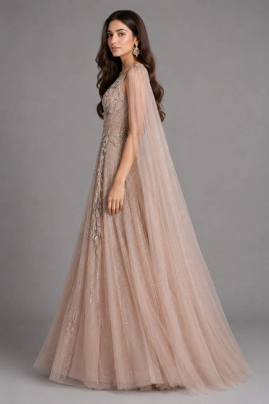 peach gown