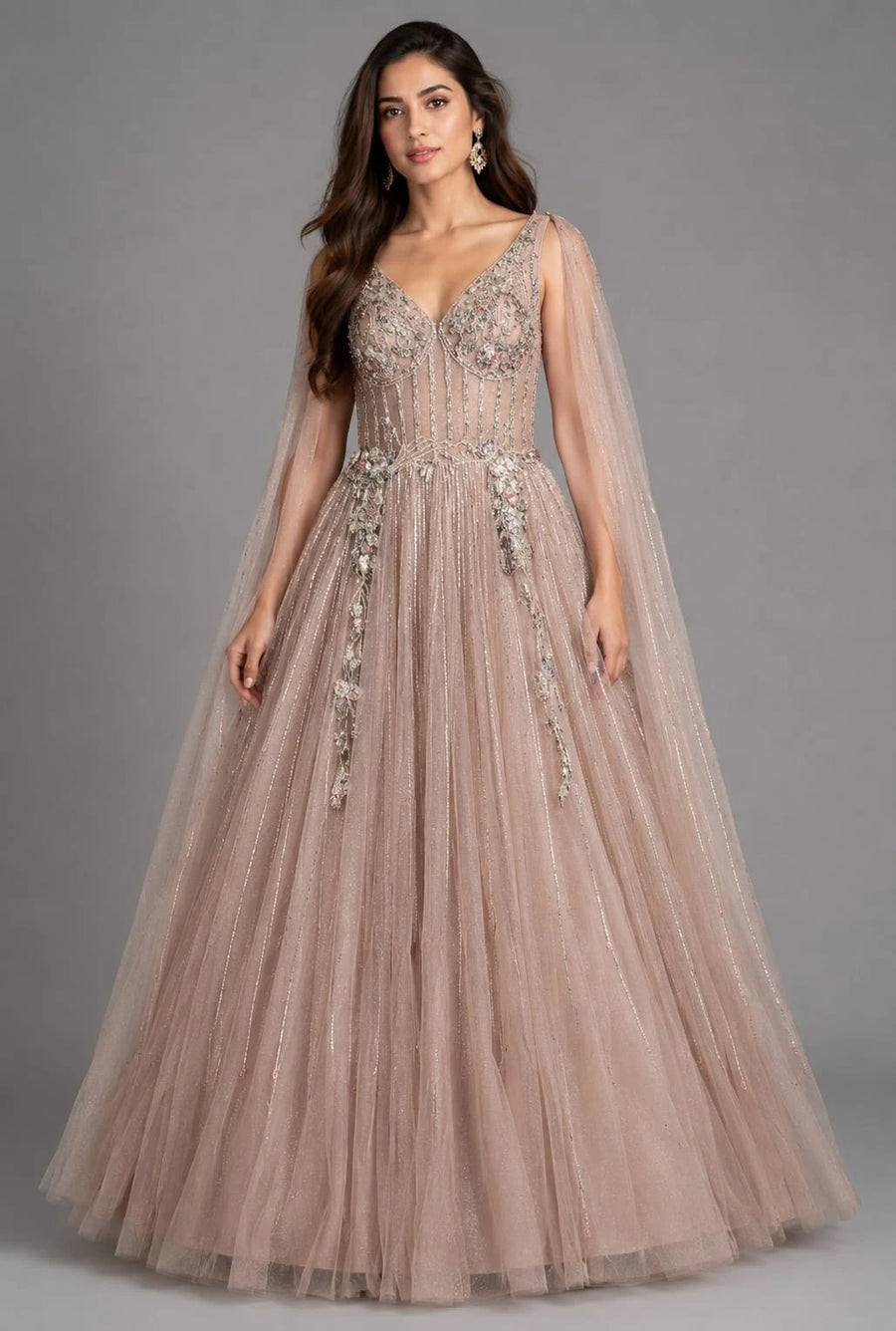 peach gown