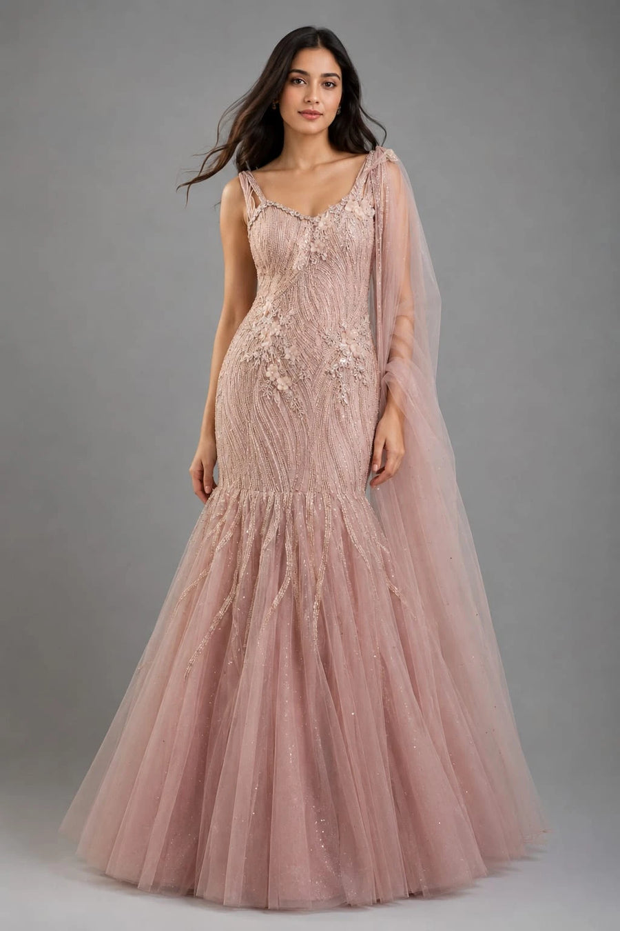 Rose gold mermaid gown