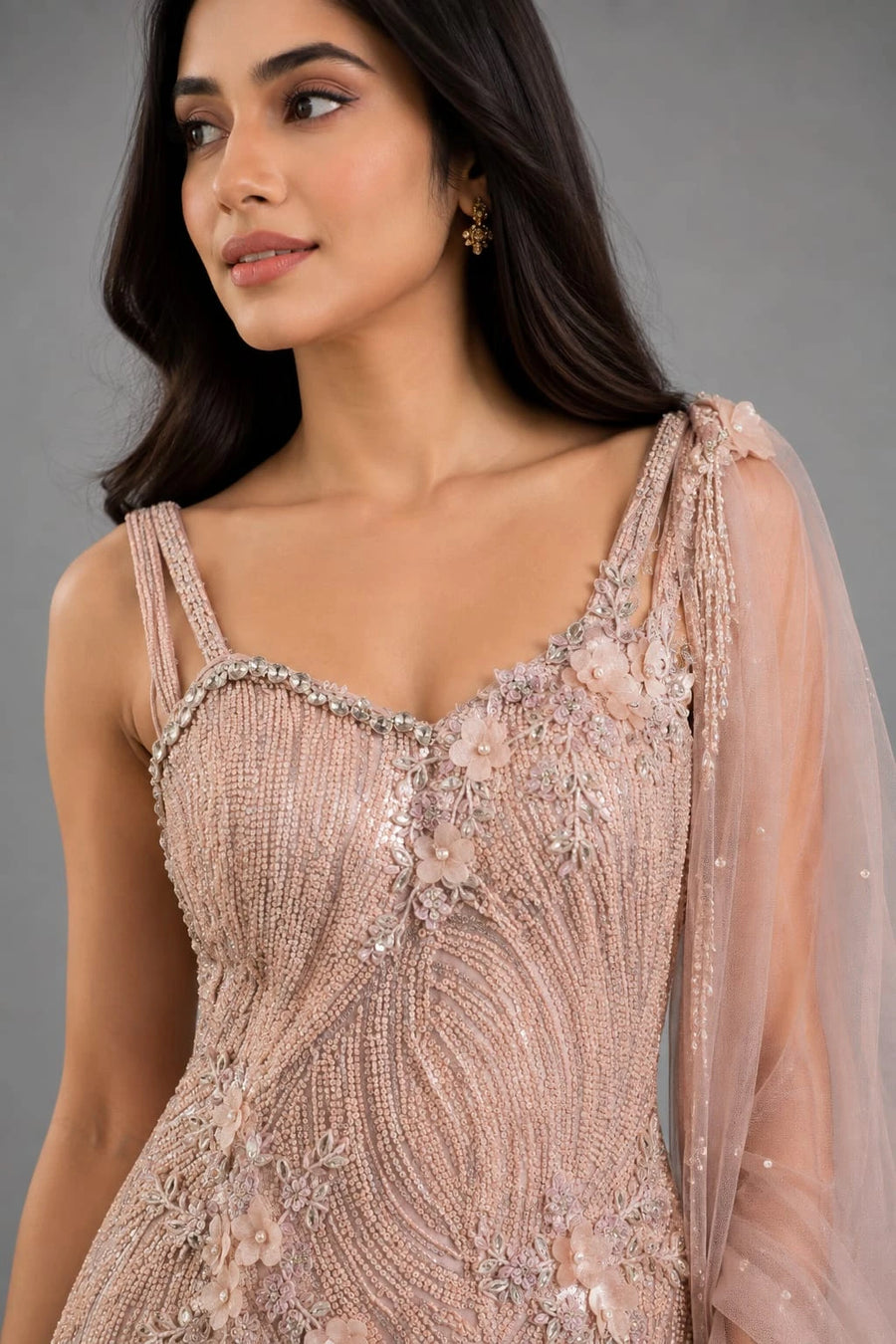 Rose gold mermaid gown