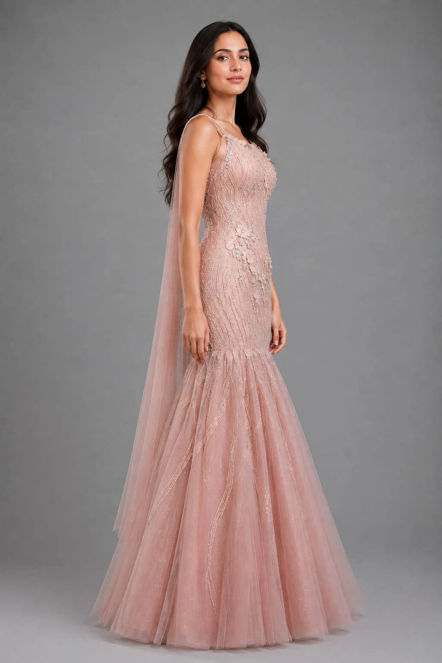 Rose gold mermaid gown