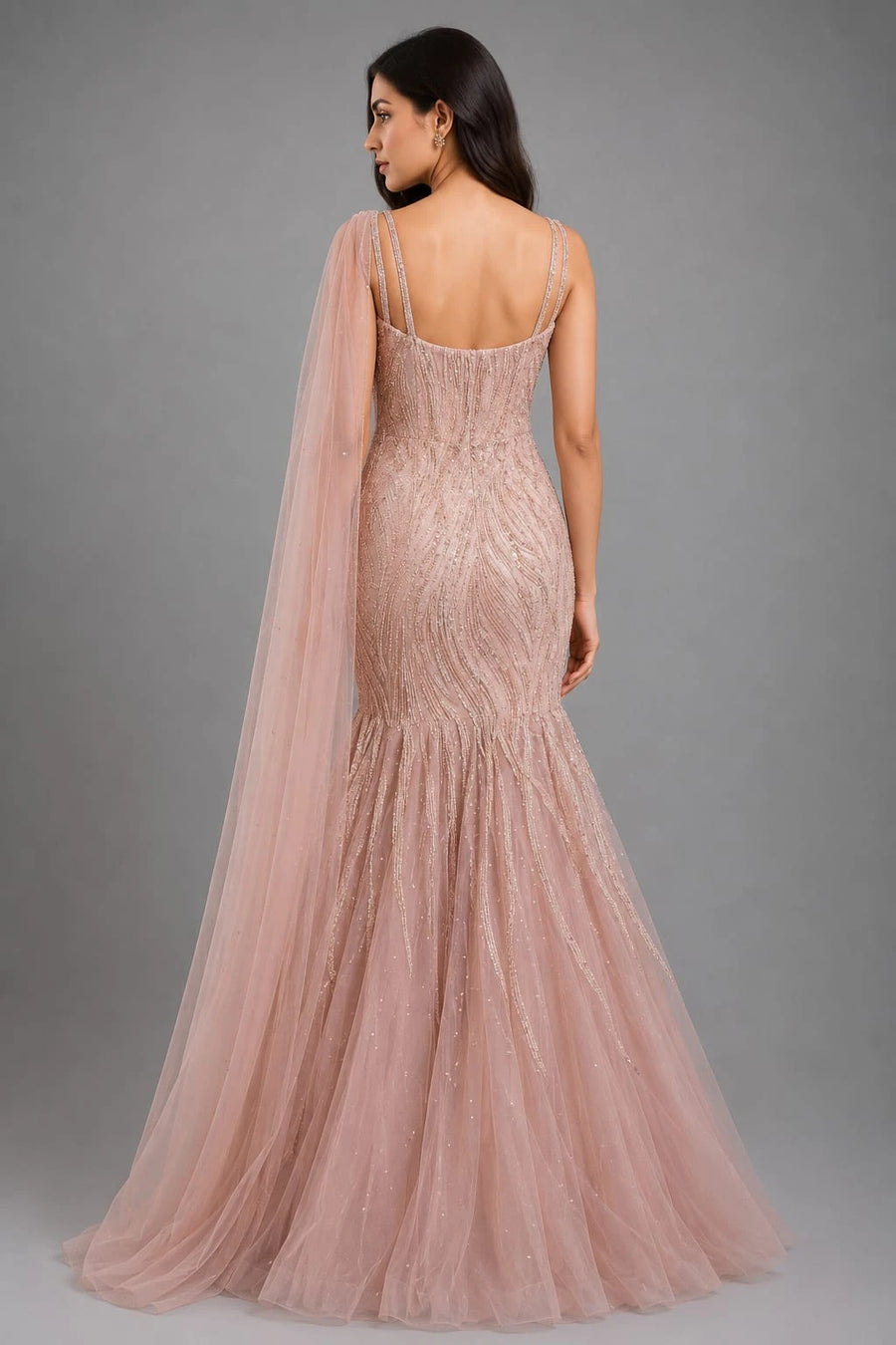 Rose gold mermaid gown