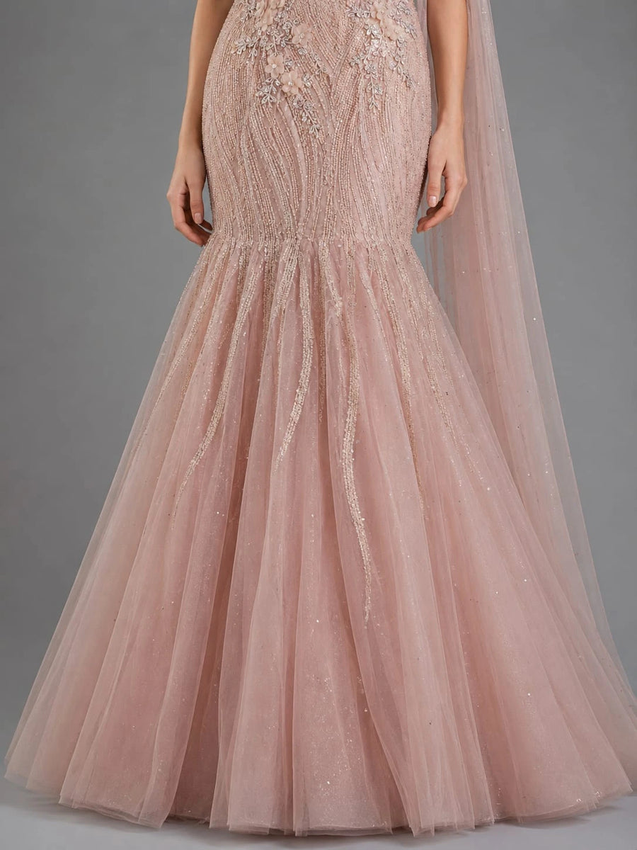 Rose gold mermaid gown