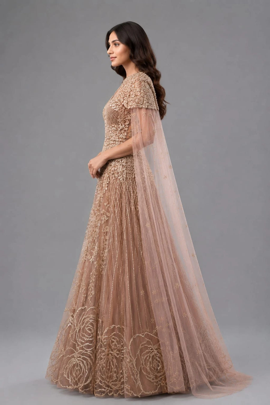 Onion Designer Cape Gown
