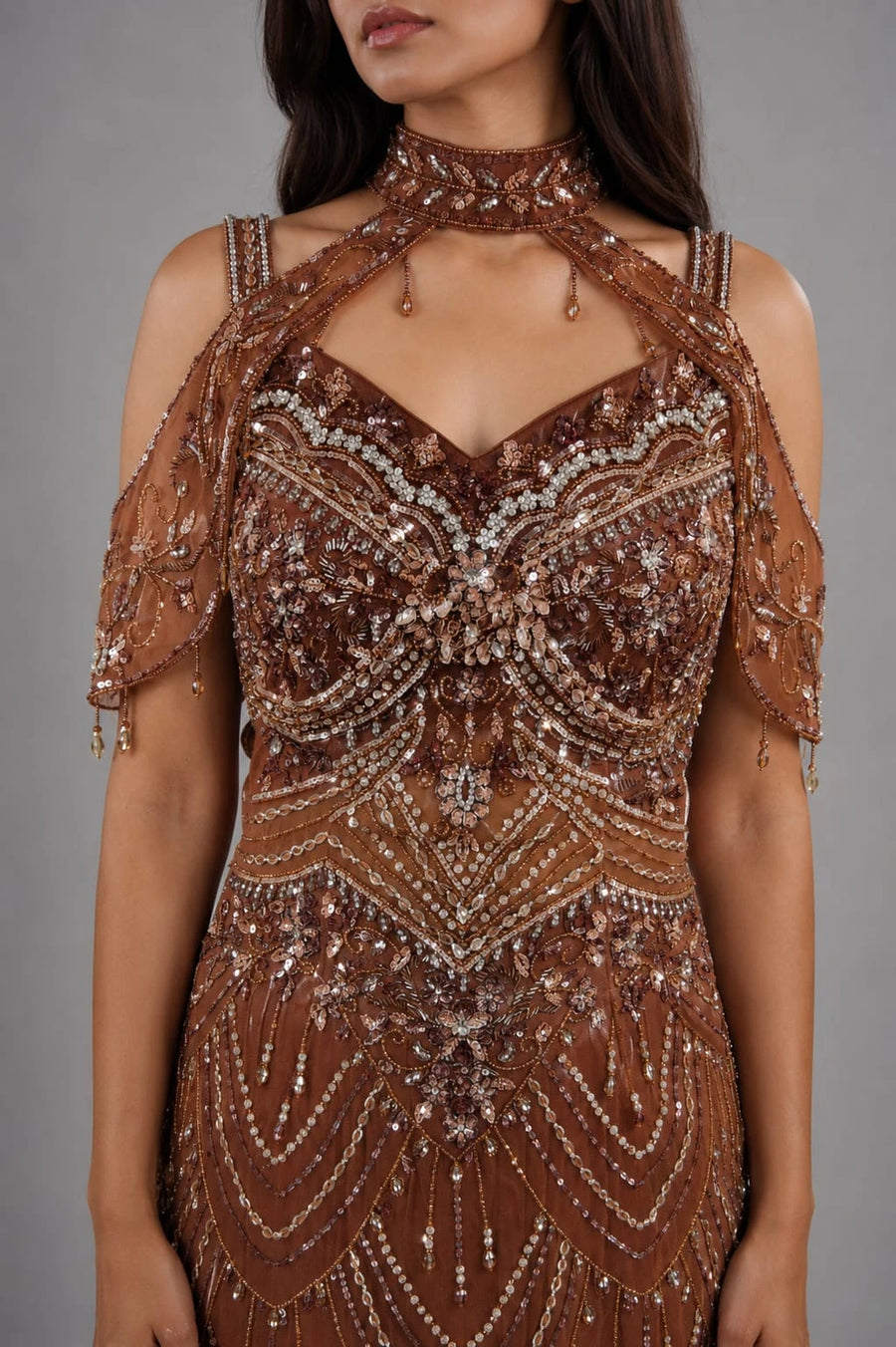 brown fish cut gown