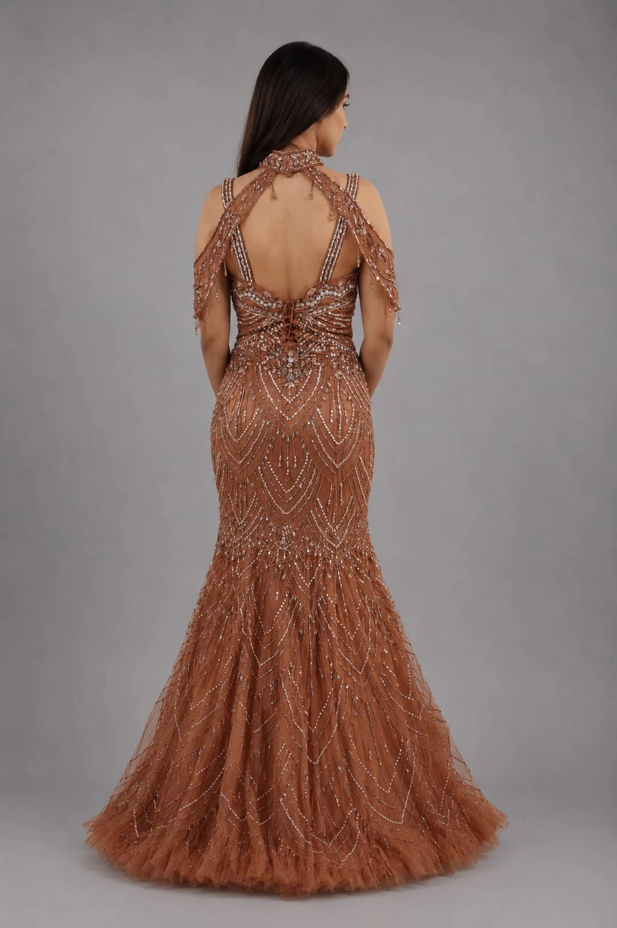 brown fish cut gown