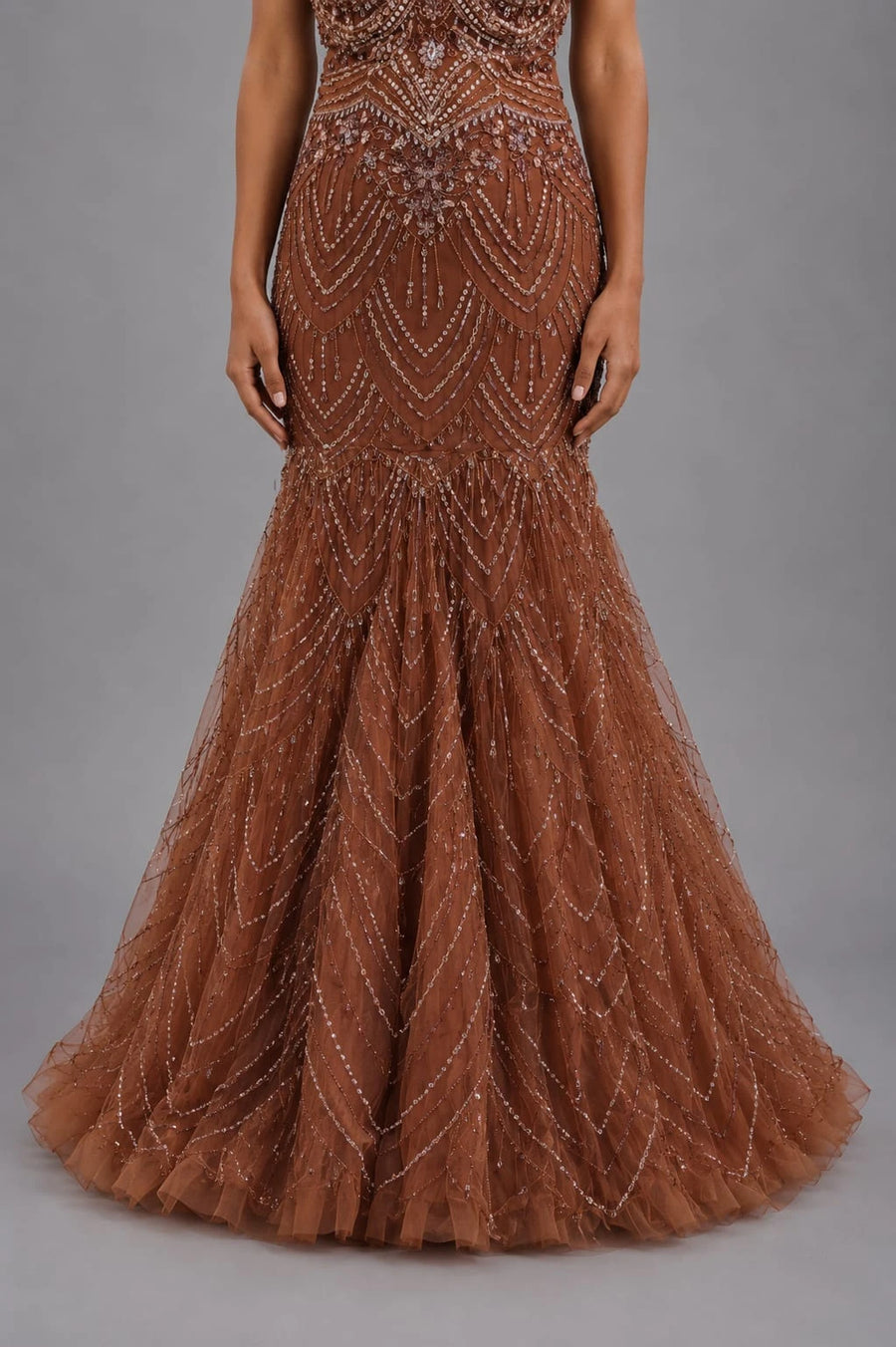 brown fish cut gown