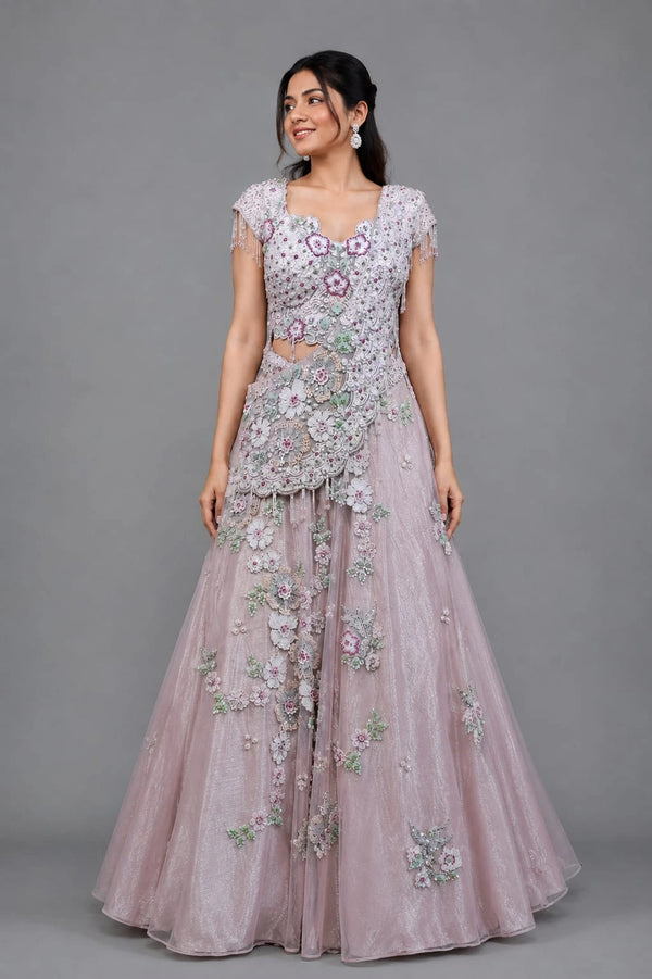 pastel pink lehenga