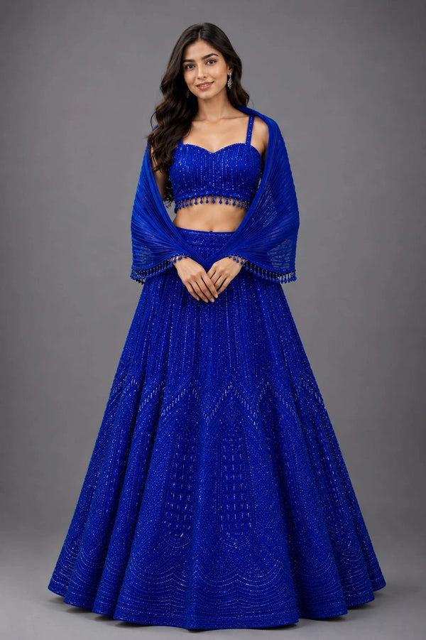 Royal Blue Designer Lehenga