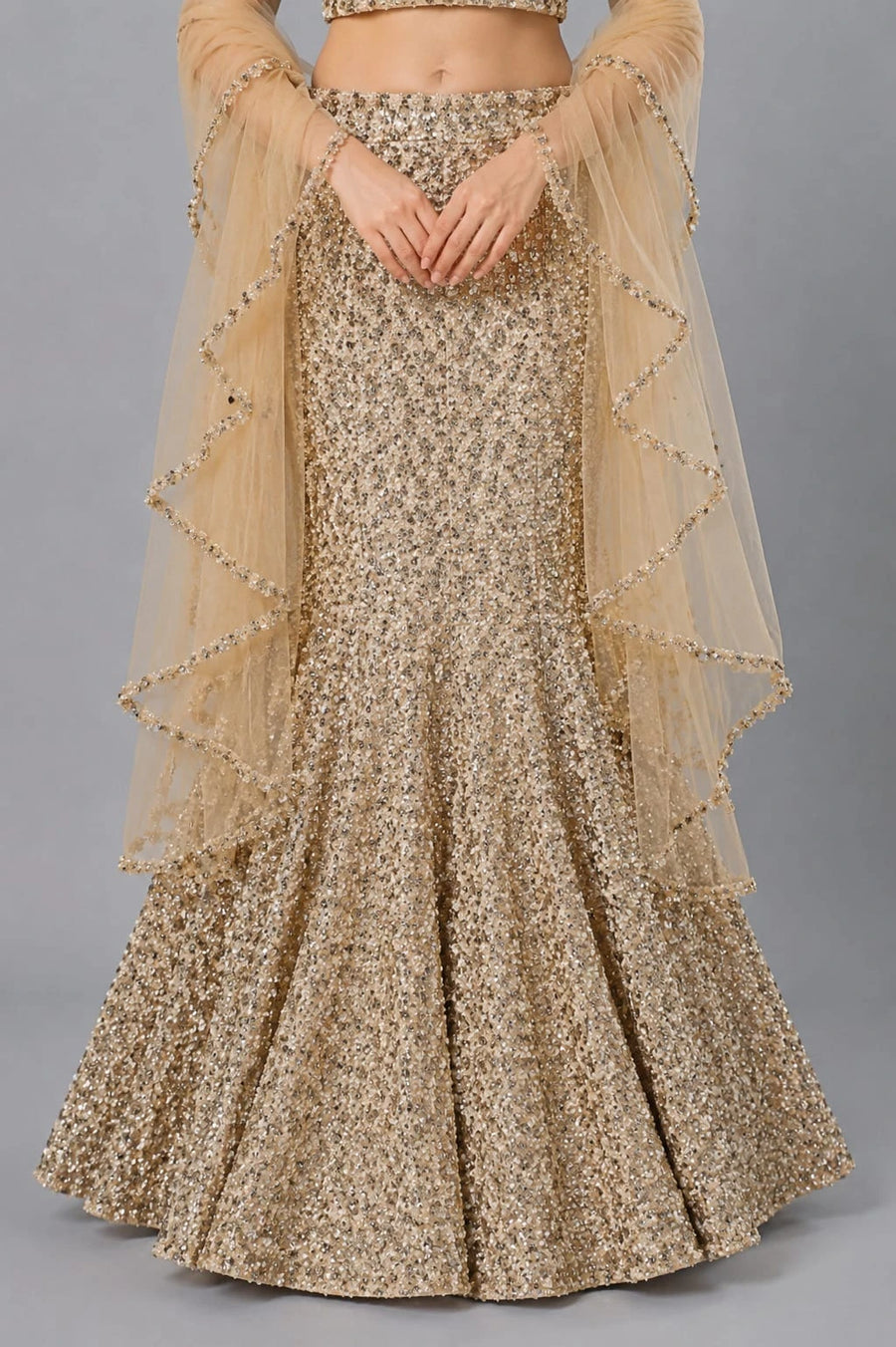 Gold Fish Cut Lehenga
