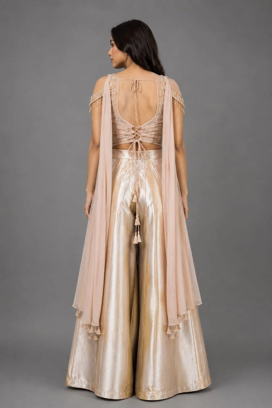 gold sharara set
