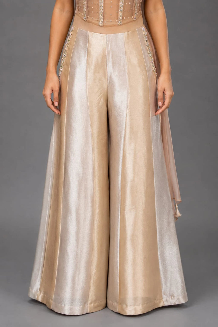 gold sharara set