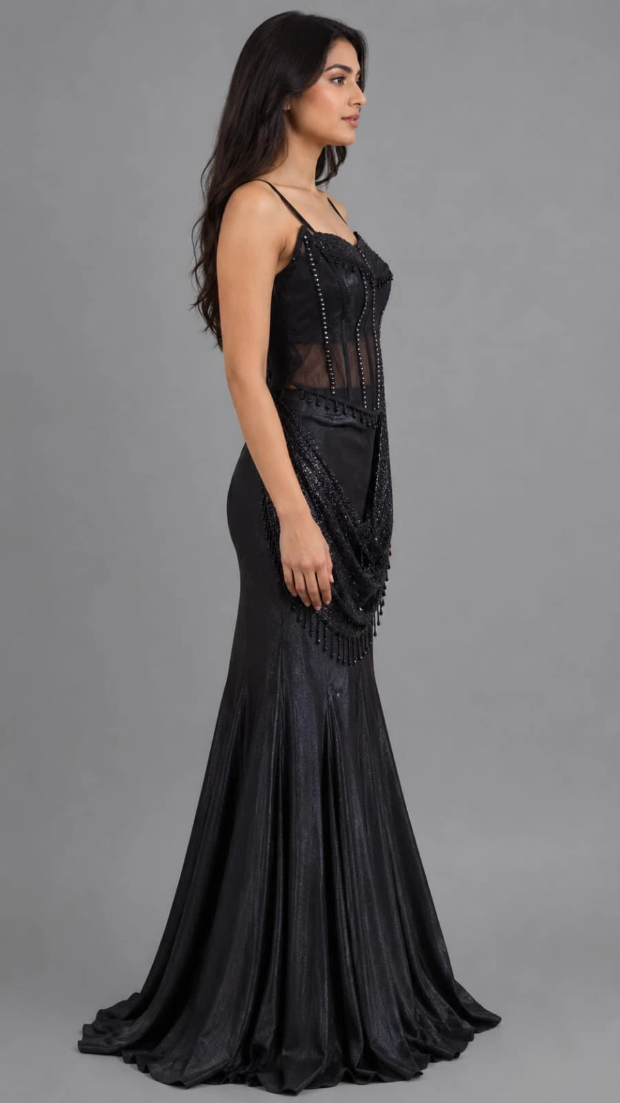 Black Corset Lehenga