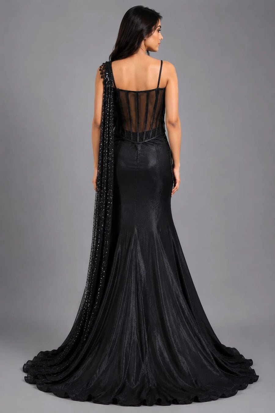 Black Corset Lehenga
