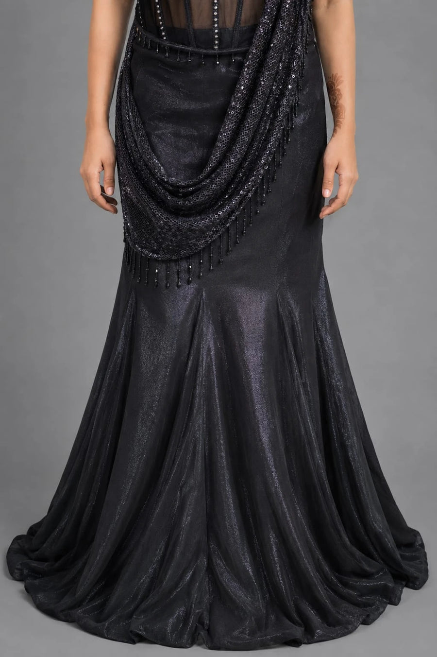 Black Corset Lehenga