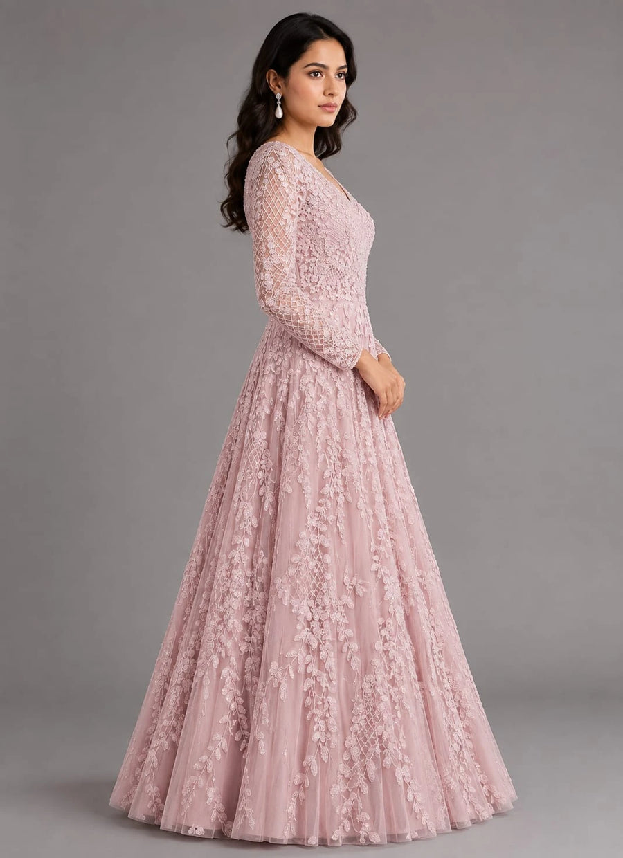 blush pink gown