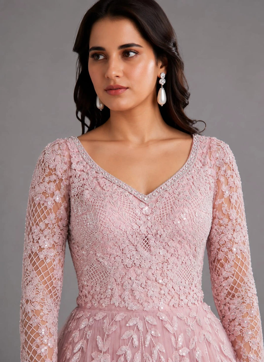 blush pink gown