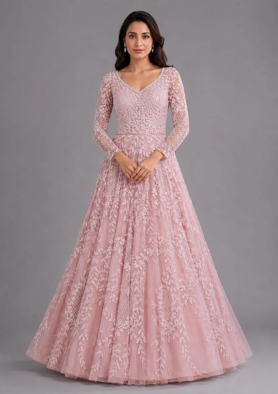 blush pink gown