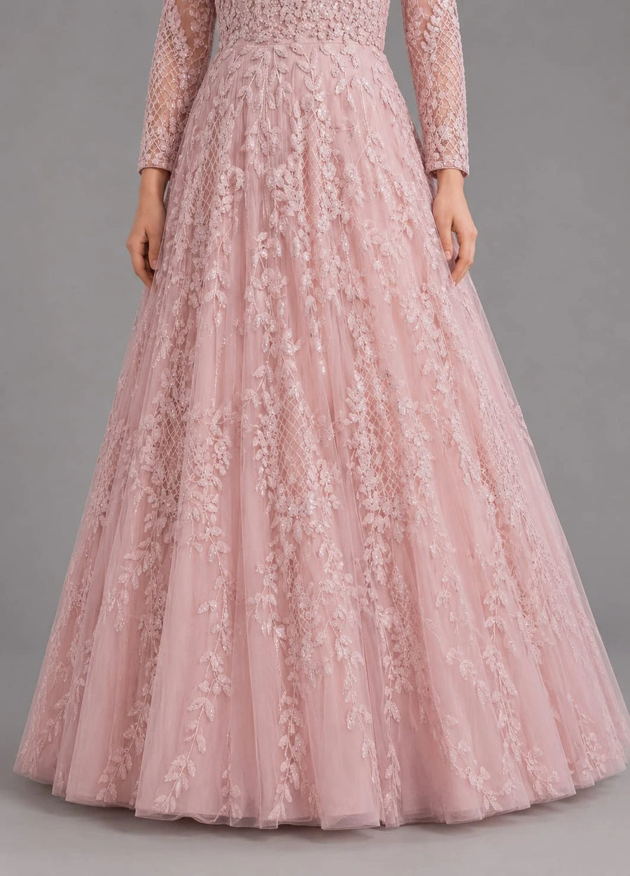 blush pink gown