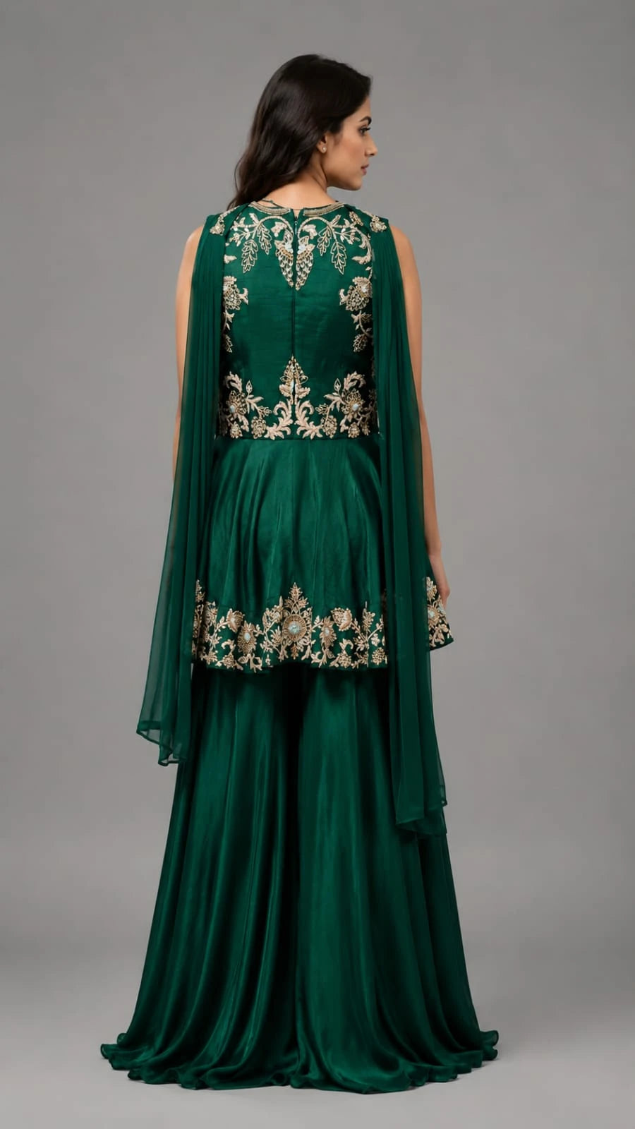 Bottle Green Peplum Suit
