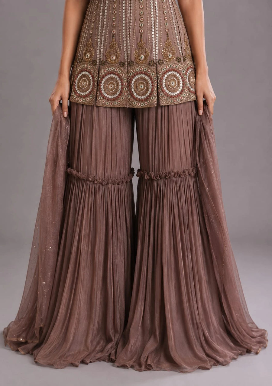 Coffee Brown Sharara Set