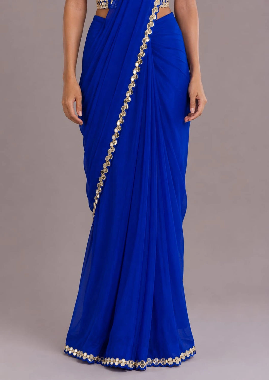 Royal Blue Drape Saree