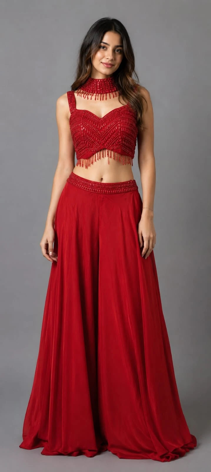 Red Sharara Dress for Women