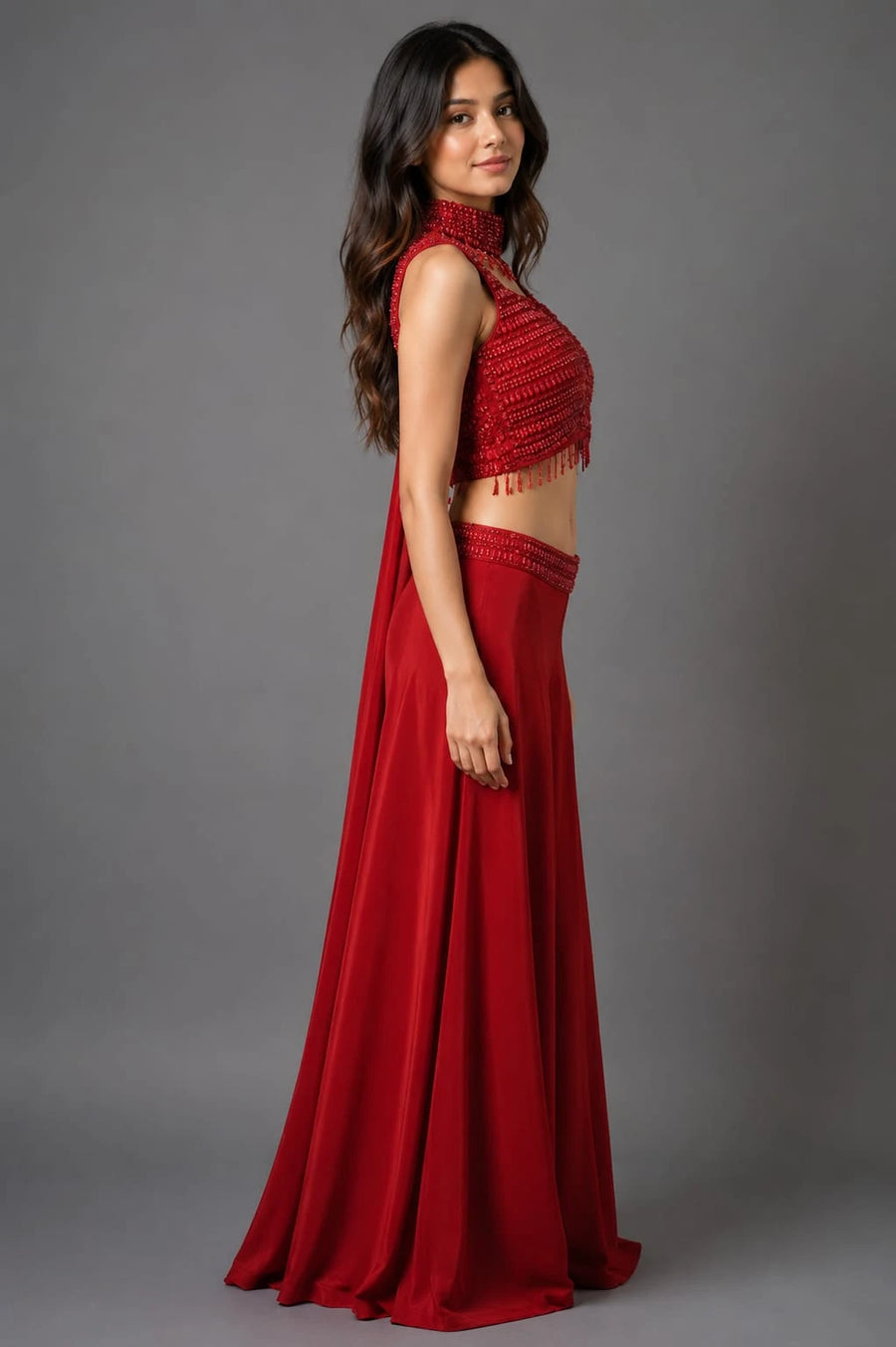 Red Sharara Dress for Women
