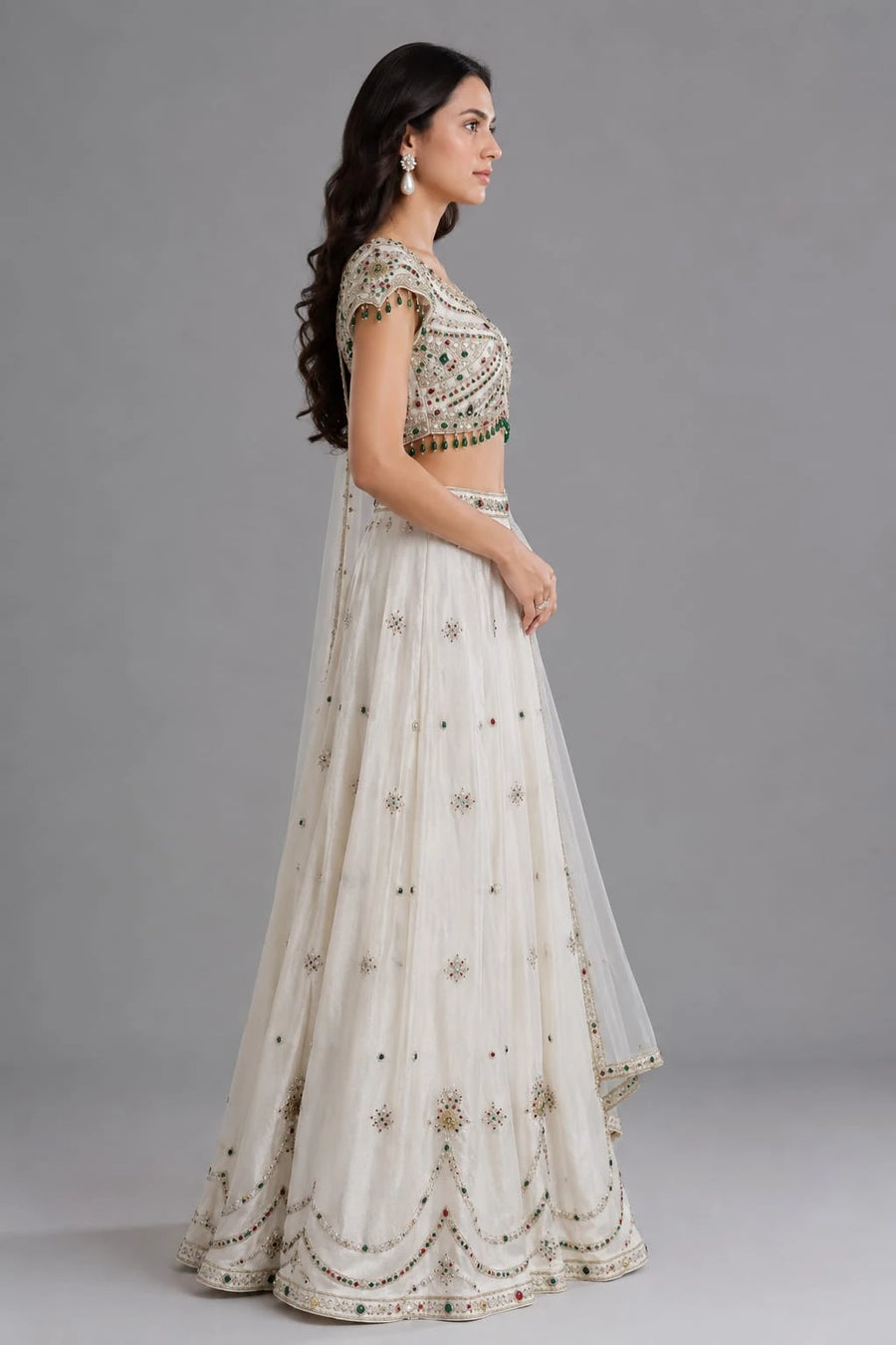 Embellished Ivory Lehenga