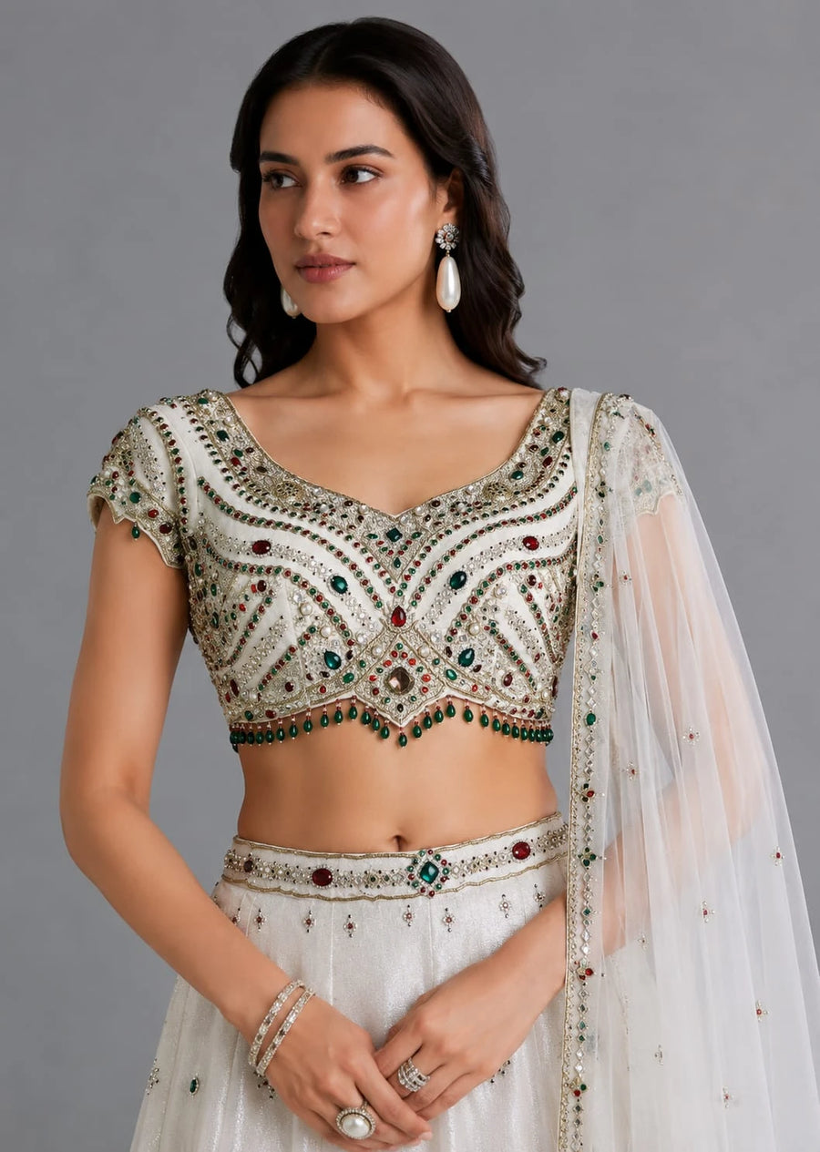 Embellished Ivory Lehenga