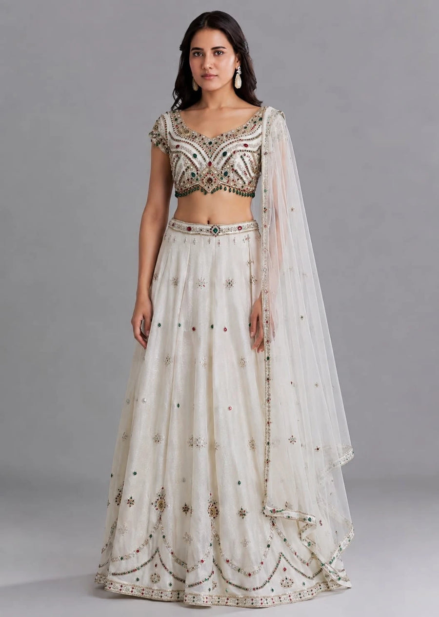 Embellished Ivory Lehenga