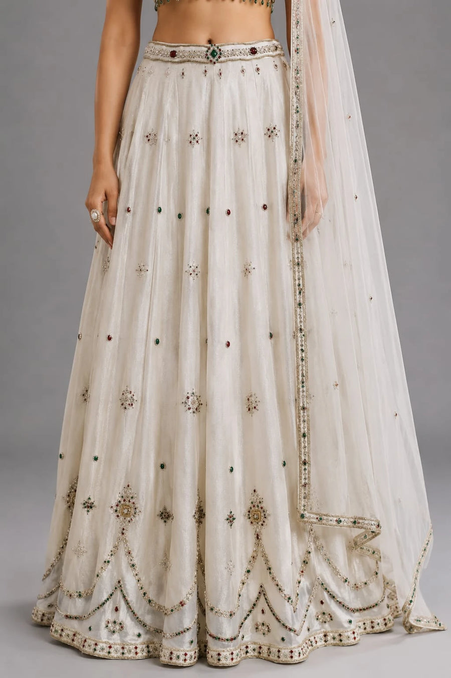 Embellished Ivory Lehenga