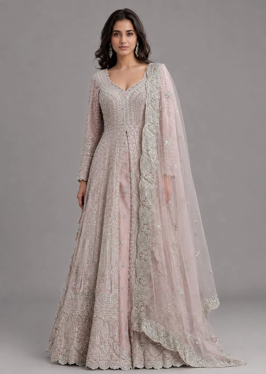 pink indo western