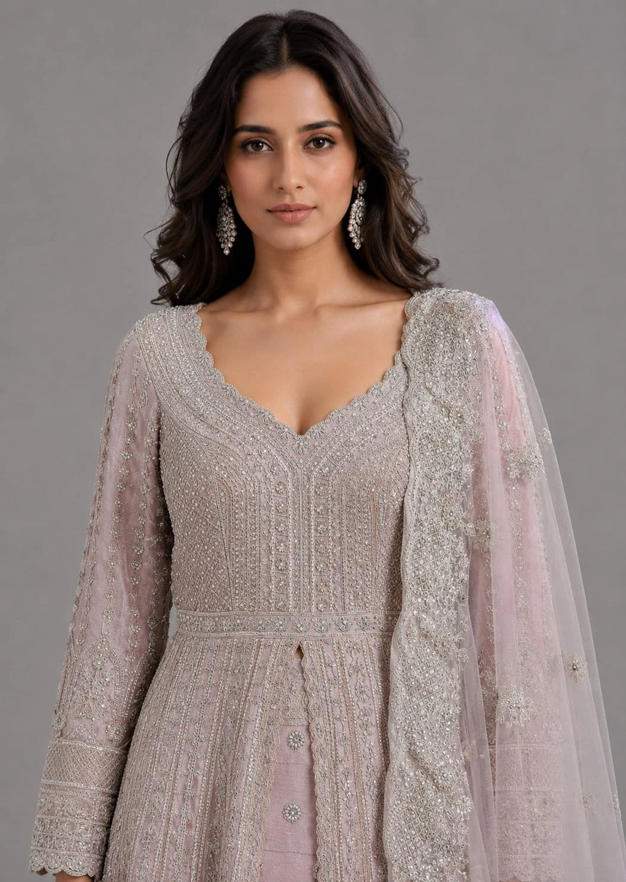 pink indo western