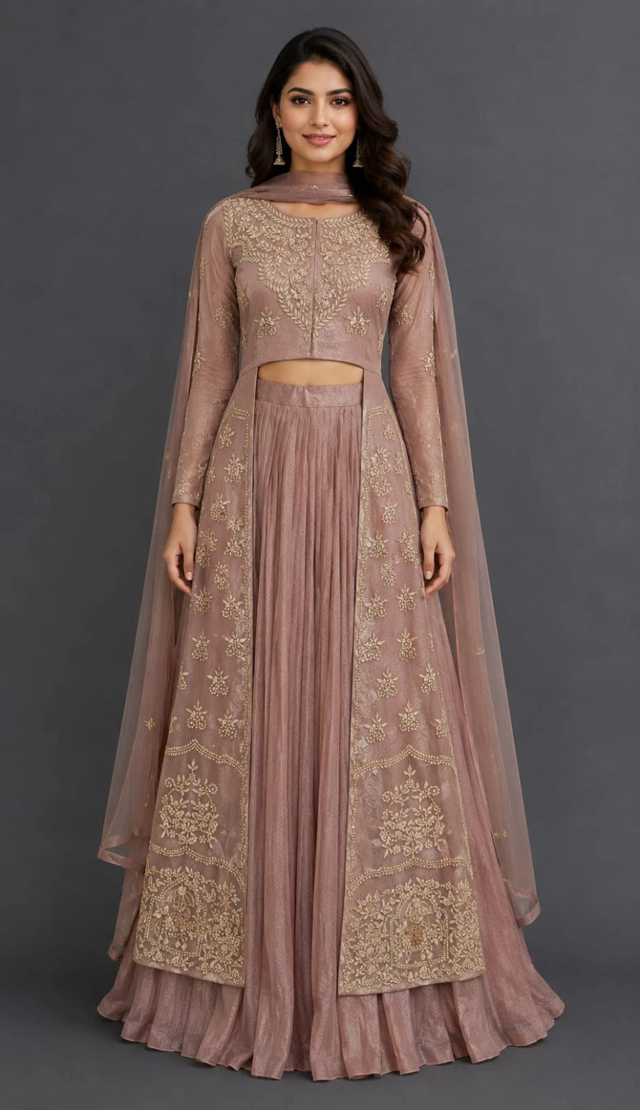 mauve indo western dress