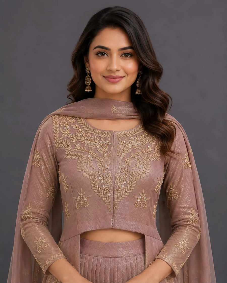mauve indo western dress
