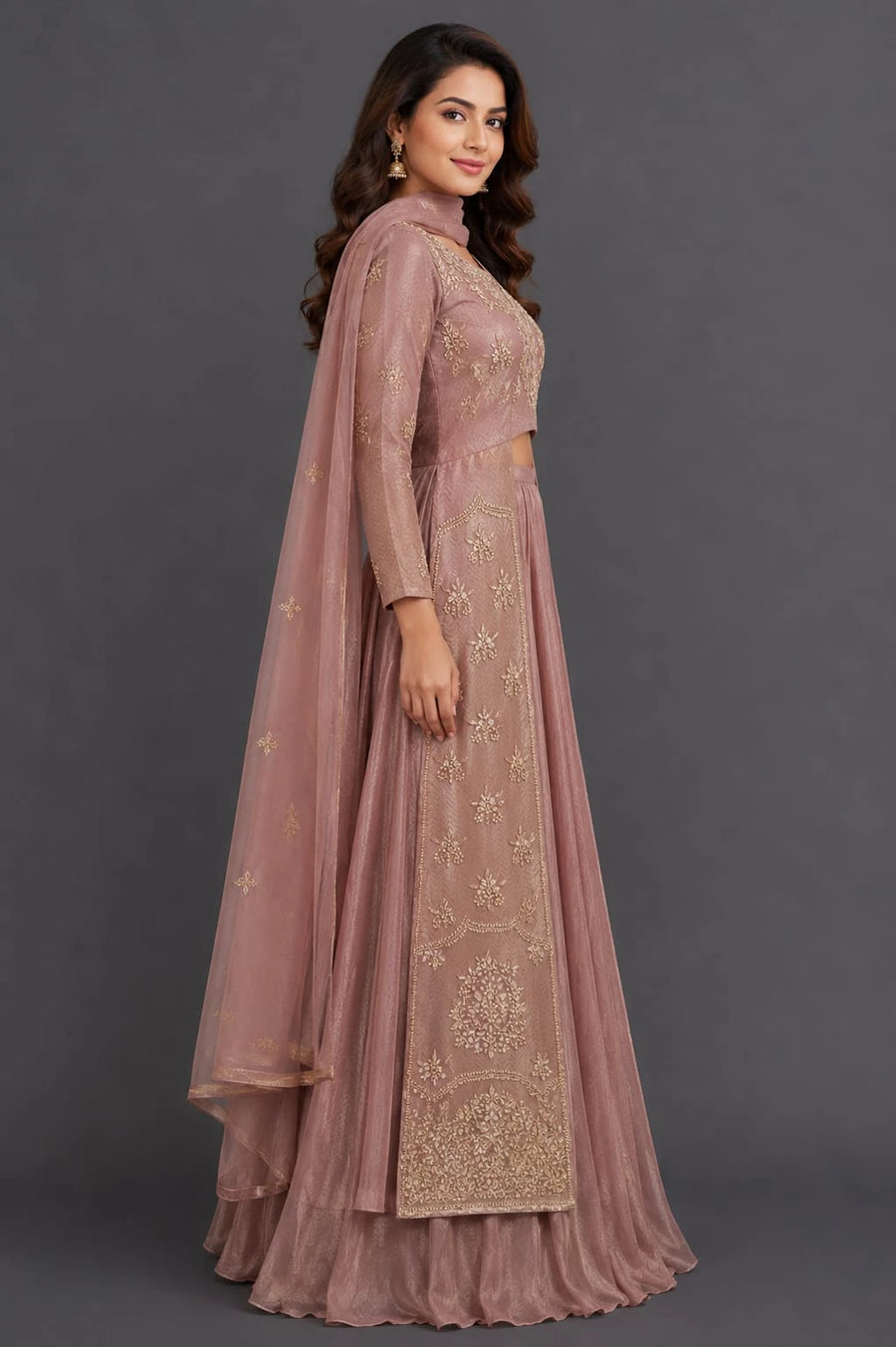 mauve indo western dress