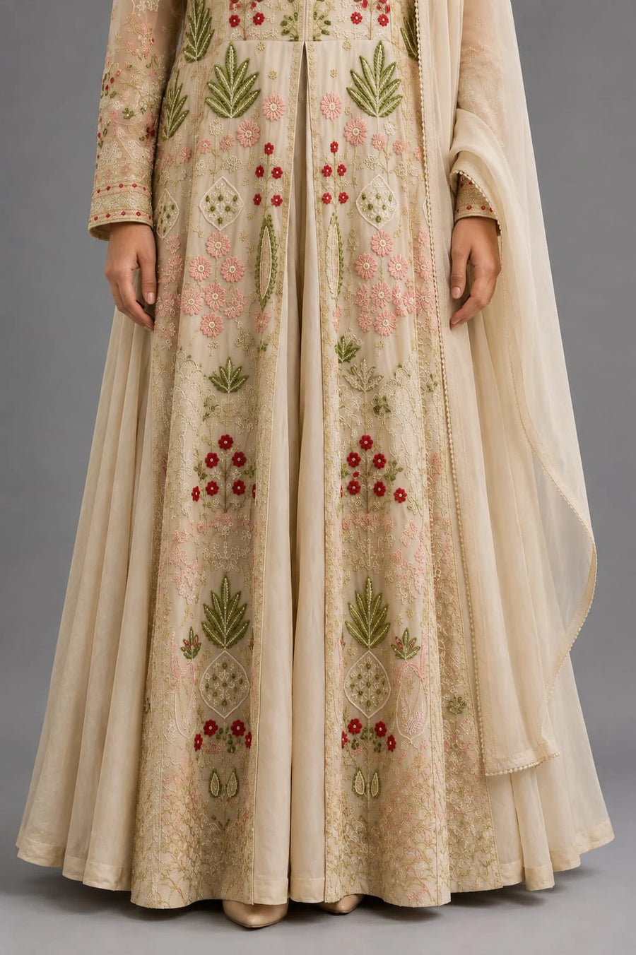 floral embroidered indo western