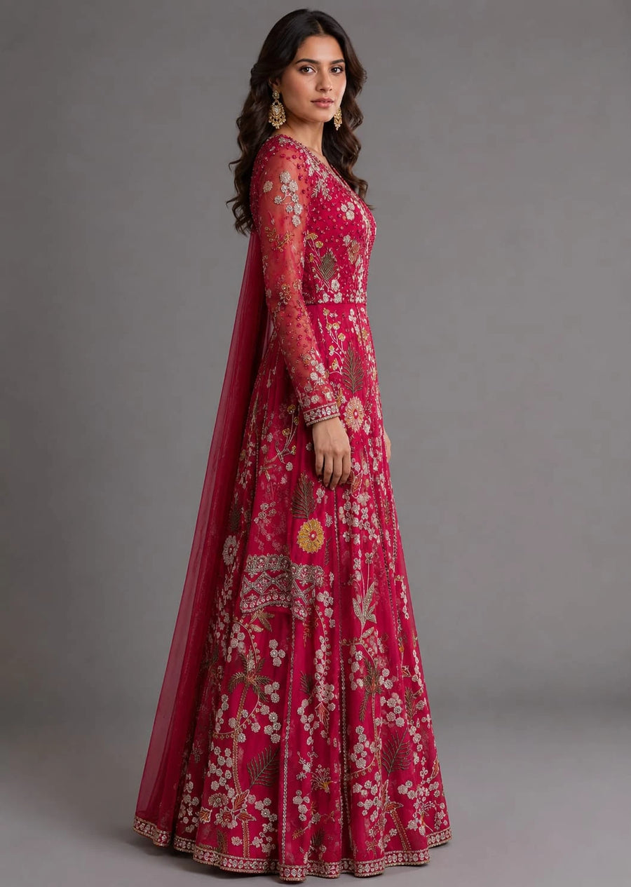 rani pink Indo-Western dress