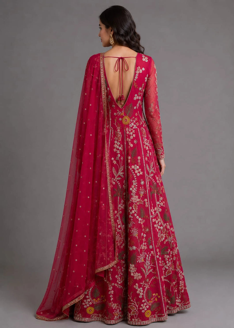 rani pink Indo-Western dress