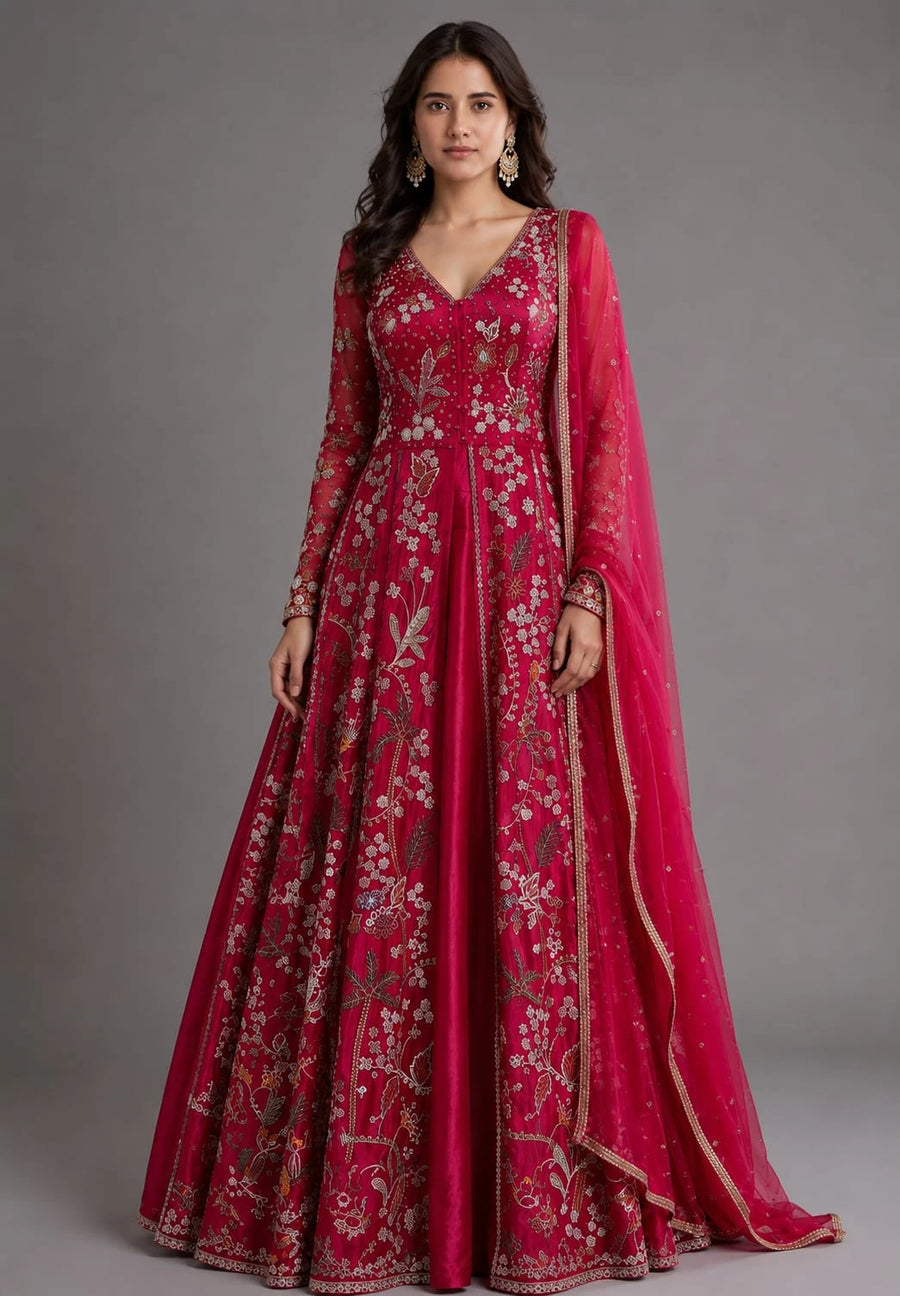 rani pink Indo-Western dress