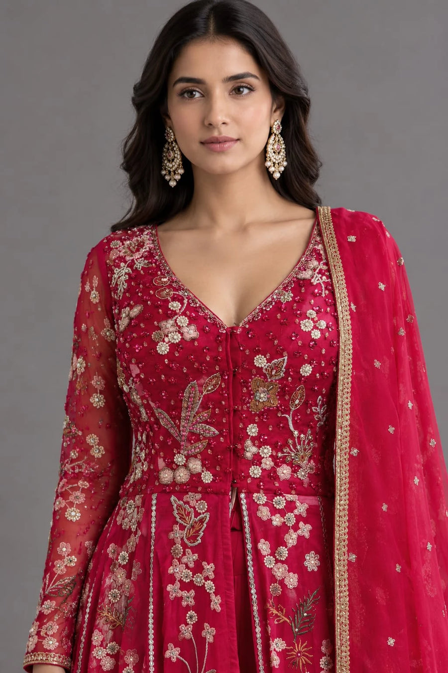rani pink Indo-Western dress
